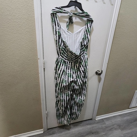 Xoxo linen blend‎ tropical palm tree wide leg jumpsuit size XXL - Picture 2 of 9
